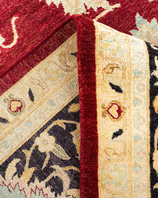Traditional Mogul Red Wool Area Rug 9' 2" x 12' 3" - Solo Rugs