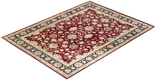 Traditional Mogul Red Wool Area Rug 9' 2" x 12' 3" - Solo Rugs