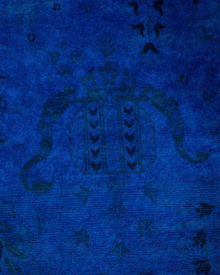 Contemporary Fine Vibrance Blue Wool Square Area Rug 9' 2" x 12' 5" - Solo Rugs