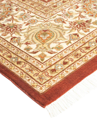 Traditional Mogul Orange Wool Area Rug 8' 0" x 10' 4" - Solo Rugs