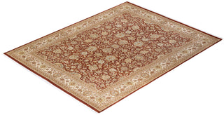 Traditional Mogul Orange Wool Area Rug 8' 0" x 10' 4" - Solo Rugs