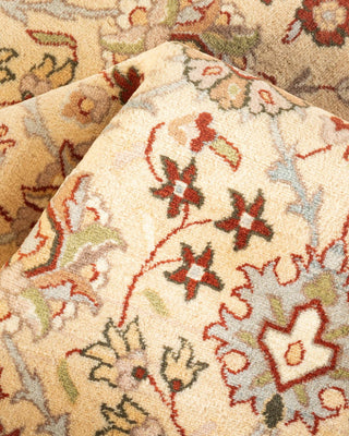 Traditional Mogul Ivory Wool Area Rug 4' 1" x 6' 5" - Solo Rugs