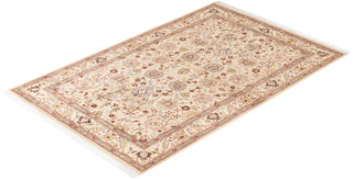 Traditional Mogul Ivory Wool Area Rug 4' 1" x 6' 5" - Solo Rugs