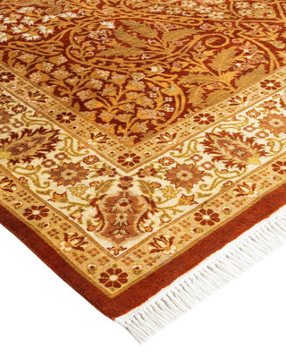 Traditional Mogul Orange Wool Area Rug 4' 7" x 7' 5" - Solo Rugs