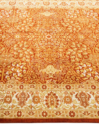 Traditional Mogul Orange Wool Area Rug 4' 7" x 7' 5" - Solo Rugs