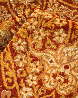 Traditional Mogul Orange Wool Area Rug 4' 7" x 7' 5" - Solo Rugs