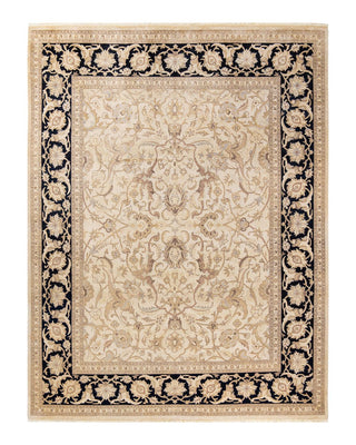 Contemporary Eclectic Ivory Wool Area Rug 8' 1" x 10' 6" - Solo Rugs