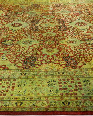 Contemporary Fine Vibrance Orange Wool Area Rug 9' 1" x 12' 3" - Solo Rugs