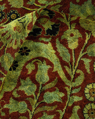 Contemporary Fine Vibrance Orange Wool Area Rug 9' 1" x 12' 3" - Solo Rugs