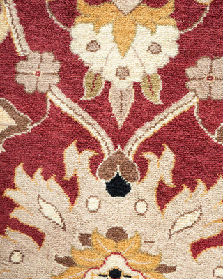 Traditional Mogul Red Wool Area Rug 6' 3" x 8' 3" - Solo Rugs