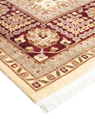 Traditional Mogul Ivory Wool Area Rug 9' 2" x 12' 2" - Solo Rugs