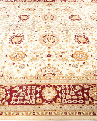 Traditional Mogul Ivory Wool Area Rug 9' 2" x 12' 2" - Solo Rugs