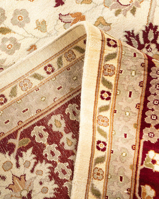 Traditional Mogul Ivory Wool Area Rug 9' 2" x 12' 2" - Solo Rugs