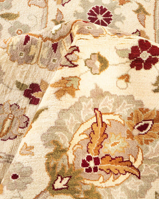 Traditional Mogul Ivory Wool Area Rug 9' 2" x 12' 2" - Solo Rugs