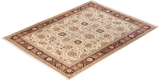 Traditional Mogul Ivory Wool Area Rug 9' 2" x 12' 2" - Solo Rugs