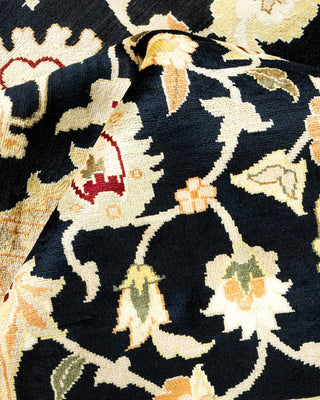 Traditional Mogul Black Wool Area Rug 8' 3" x 10' 3" - Solo Rugs