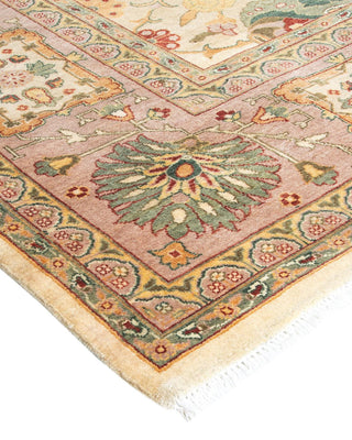 Traditional Mogul Ivory Wool Area Rug 9' 2" x 11' 9" - Solo Rugs