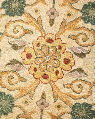 Traditional Mogul Ivory Wool Area Rug 9' 2" x 11' 9" - Solo Rugs