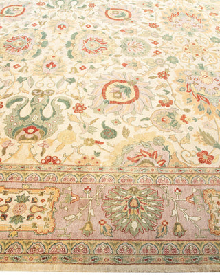 Traditional Mogul Ivory Wool Area Rug 9' 2" x 11' 9" - Solo Rugs