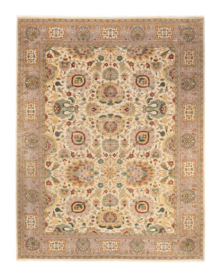 Traditional Mogul Ivory Wool Area Rug 9' 2" x 11' 9" - Solo Rugs
