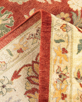 Traditional Mogul Red Wool Area Rug 9' 3" x 11' 10" - Solo Rugs