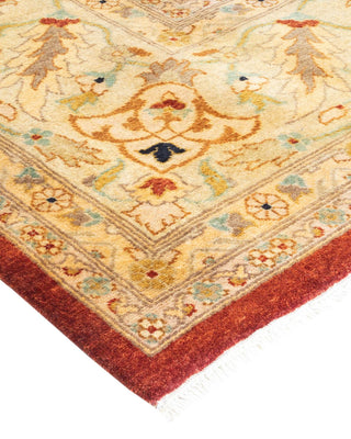 Traditional Mogul Orange Wool Area Rug 9' 2" x 12' 5" - Solo Rugs