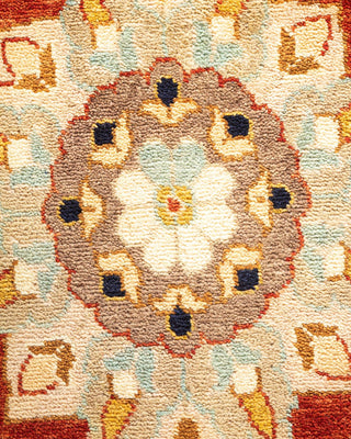 Traditional Mogul Orange Wool Area Rug 9' 2" x 12' 5" - Solo Rugs