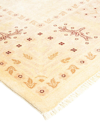 Contemporary Eclectic Ivory Wool Area Rug 9' 0" x 11' 10" - Solo Rugs