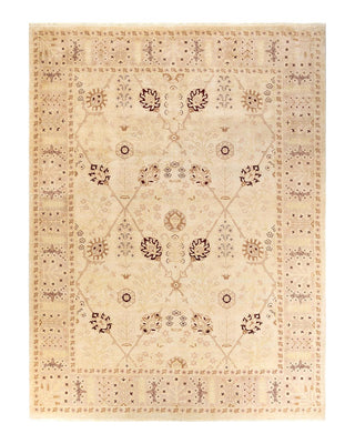 Contemporary Eclectic Ivory Wool Area Rug 9' 0" x 11' 10" - Solo Rugs