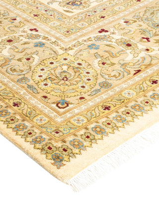 Traditional Mogul Ivory Wool Area Rug 9' 2" x 12' 5" - Solo Rugs