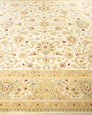 Traditional Mogul Ivory Wool Area Rug 9' 2" x 12' 5" - Solo Rugs