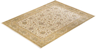 Traditional Mogul Ivory Wool Area Rug 9' 2" x 12' 5" - Solo Rugs