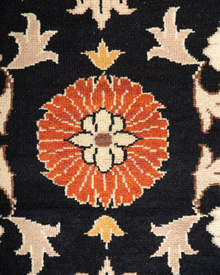 Traditional Mogul Black Wool Area Rug 9' 2" x 12' 5" - Solo Rugs