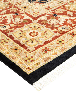 Traditional Mogul Black Wool Area Rug 8' 2" x 9' 10" - Solo Rugs