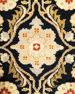 Traditional Mogul Black Wool Area Rug 8' 2" x 9' 10" - Solo Rugs