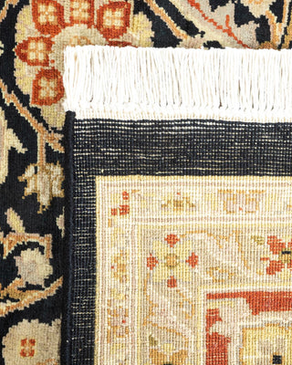 Traditional Mogul Black Wool Area Rug 8' 2" x 9' 10" - Solo Rugs