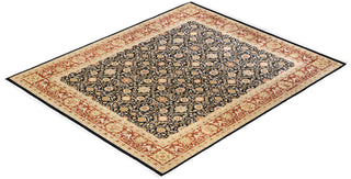 Traditional Mogul Black Wool Area Rug 8' 2" x 9' 10" - Solo Rugs
