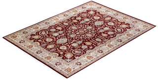 Traditional Mogul Red Wool Area Rug 9' 3" x 12' 5" - Solo Rugs