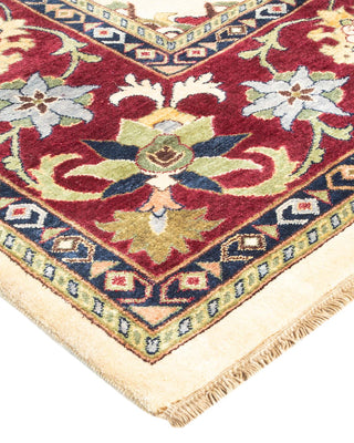 Traditional Mogul Ivory Wool Area Rug 9' 4" x 12' 5" - Solo Rugs