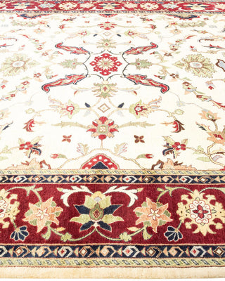 Traditional Mogul Ivory Wool Area Rug 9' 4" x 12' 5" - Solo Rugs
