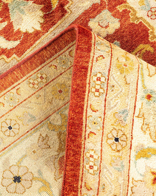 Traditional Mogul Red Wool Area Rug 9' 2" x 11' 10" - Solo Rugs