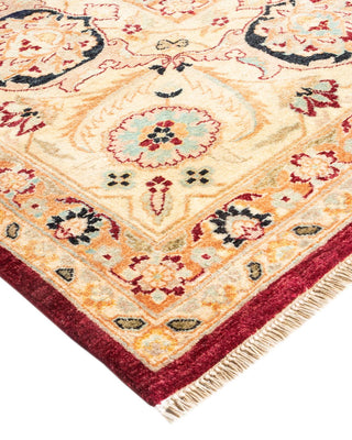 Traditional Mogul Red Wool Area Rug 8' 0" x 10' 0" - Solo Rugs