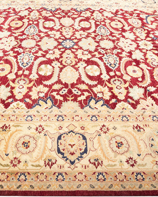 Traditional Mogul Red Wool Area Rug 8' 0" x 10' 0" - Solo Rugs