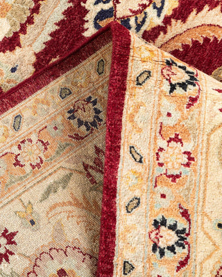 Traditional Mogul Red Wool Area Rug 8' 0" x 10' 0" - Solo Rugs