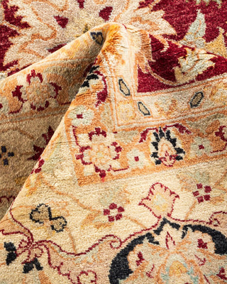 Traditional Mogul Red Wool Area Rug 8' 0" x 10' 0" - Solo Rugs