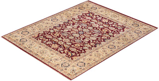 Traditional Mogul Red Wool Area Rug 8' 0" x 10' 0" - Solo Rugs
