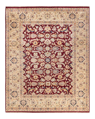 Traditional Mogul Red Wool Area Rug 8' 0" x 10' 0" - Solo Rugs
