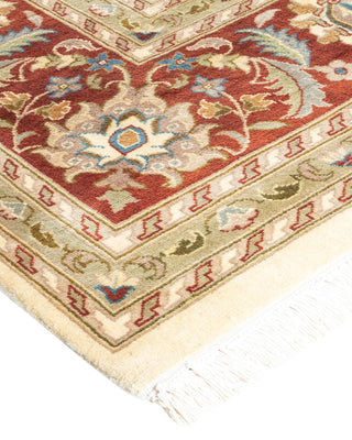 Traditional Mogul Ivory Wool Area Rug 9' 1" x 12' 3" - Solo Rugs