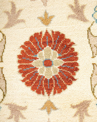 Traditional Mogul Ivory Wool Area Rug 9' 1" x 12' 3" - Solo Rugs