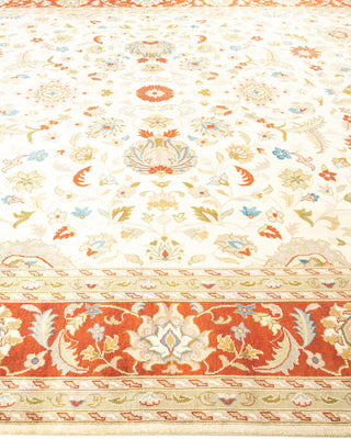 Traditional Mogul Ivory Wool Area Rug 9' 1" x 12' 3" - Solo Rugs